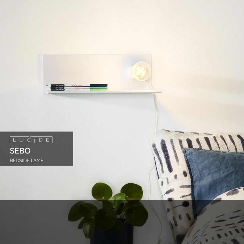 Lucide SEBO - Nočná lampa - 1xE27 - Biela